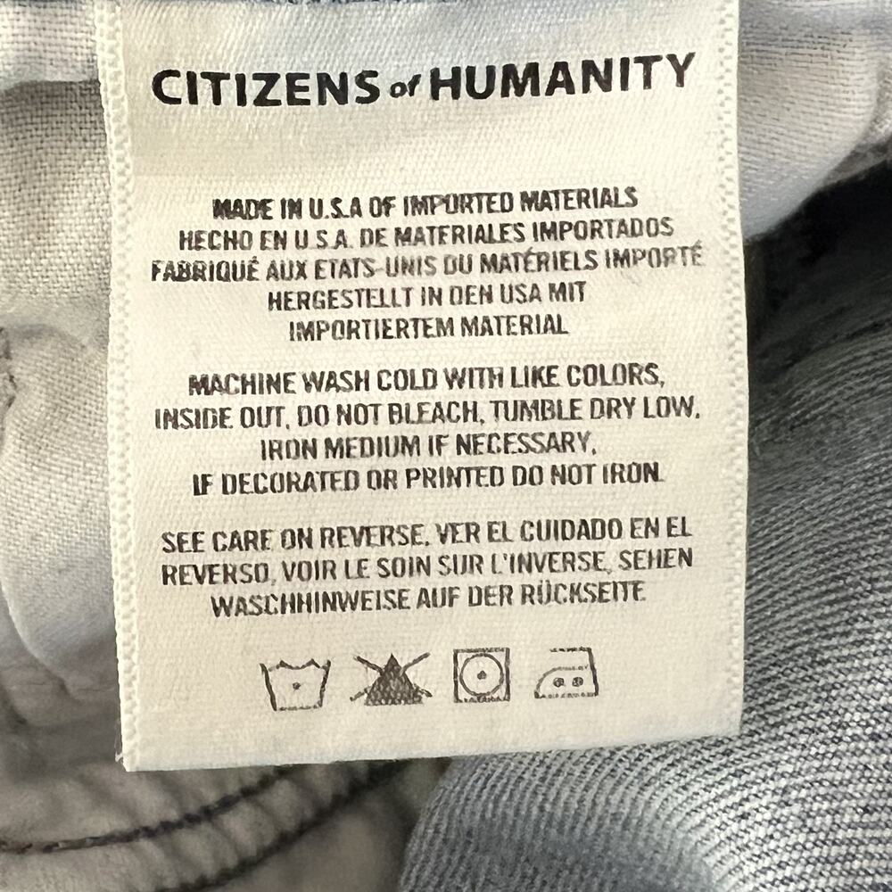 Citizens Of Humanity Jeans 28 Olivia Crop Blue Denim High Rise Slim Button Fly - Picture 7 of 13